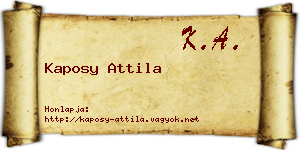 Kaposy Attila névjegykártya