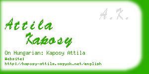 attila kaposy business card